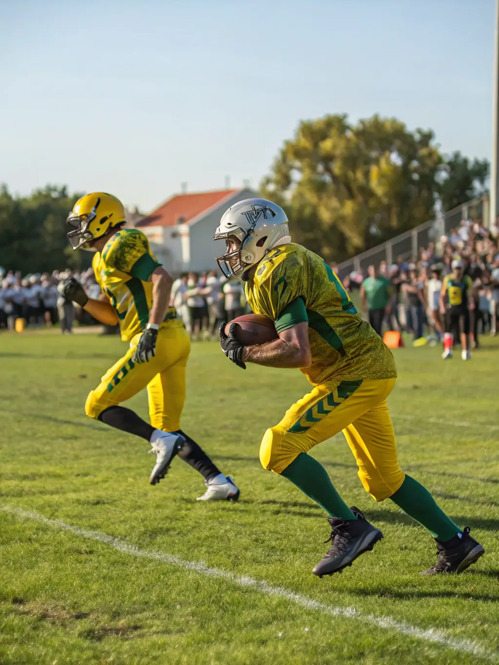 A photo of ASG members participating in a community event, promoting football and engaging with local residents.
